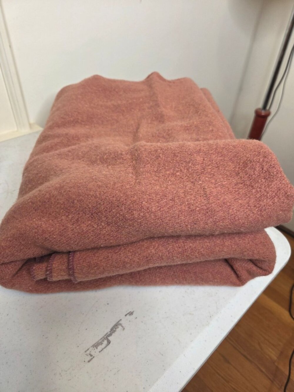 VTG Wool Blanket 90x70 Brown Twin Mid-Century Modern Warm Bedding natural fiber